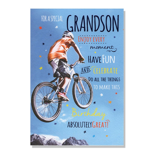 Special Grandson Bicycle Birthday Card - Bumbletree Ltd
