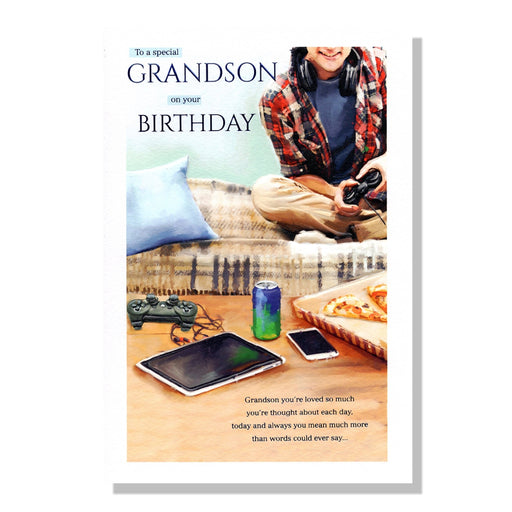 Special Grandson Gaming Birthday Card - Bumbletree Ltd