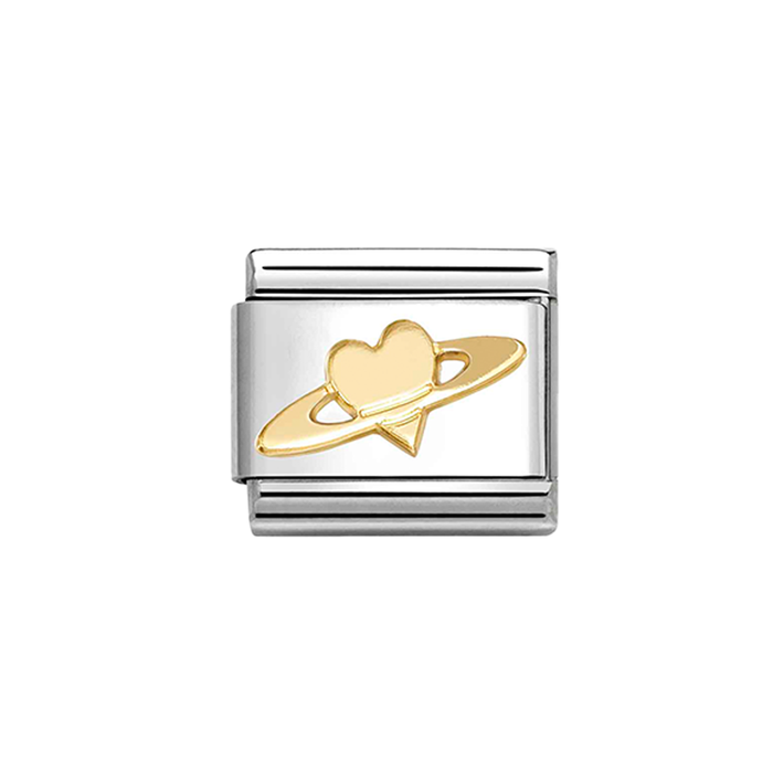 NOMINATION Classic Gold Saturn Heart Charm