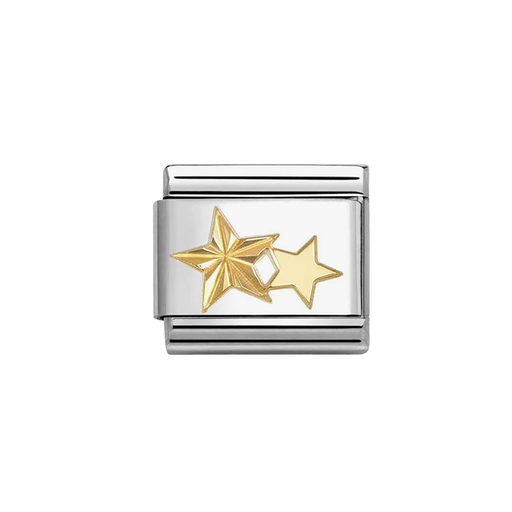NOMINATION Classic Gold Etched Double Stars Charm - Charms - Nomination - Bumbletree