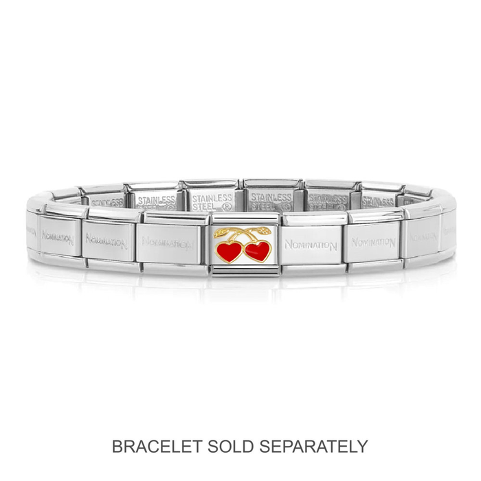 NOMINATION Classic Gold Red Heart Cherries Charm - Charms - Nomination - Bumbletree