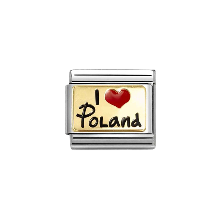 NOMINATION Classic Gold I Love Poland Charm - Charms - Nomination - Bumbletree