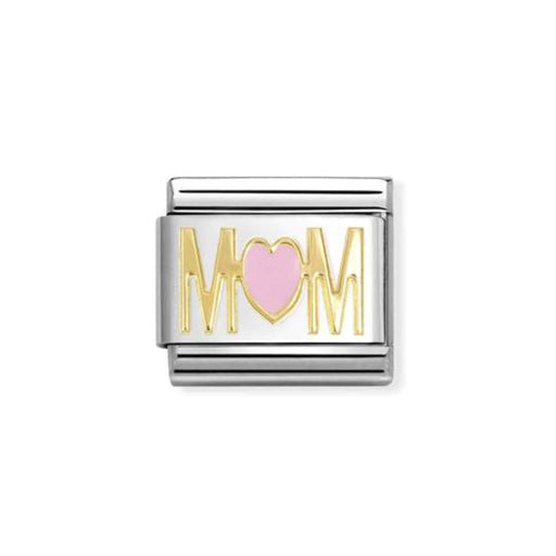 NOMINATION Classic Gold & Pink Mum Heart Charm - Charms - Nomination - Bumbletree