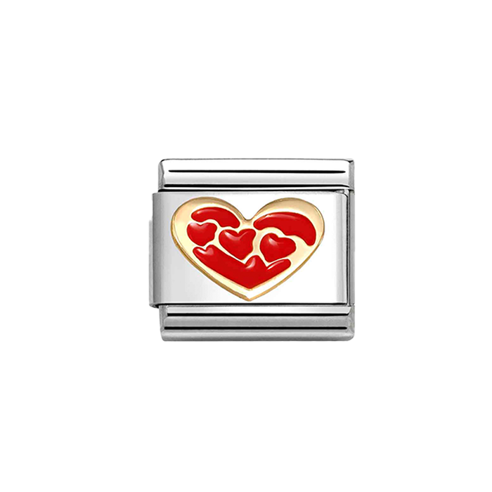 NOMINATION Classic Gold Hearts Within Heart Charm
