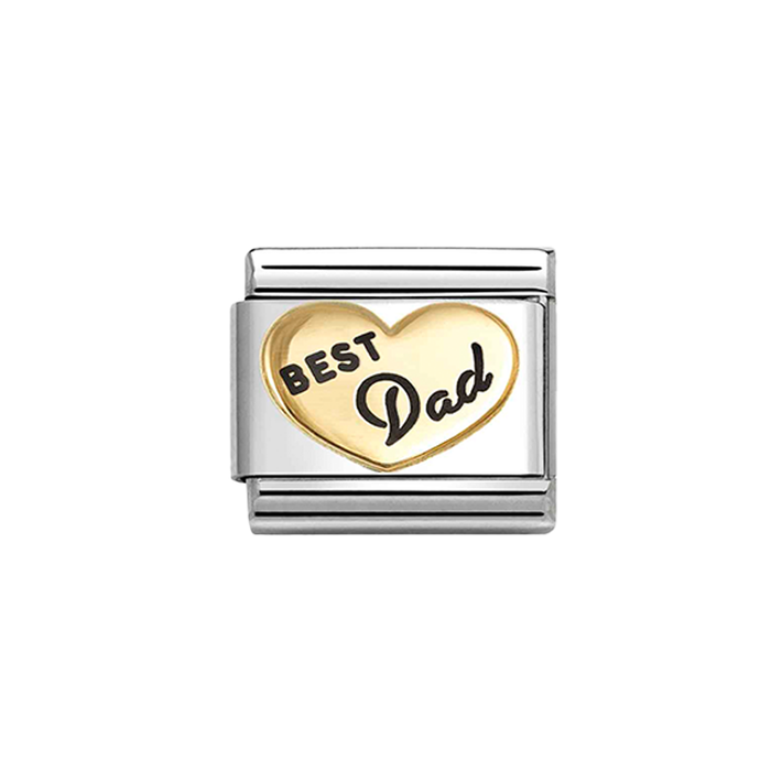 NOMINATION Classic Gold 'Best Dad' Heart Charm