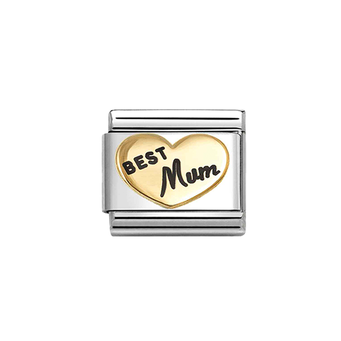 NOMINATION Classic Gold 'Best Mum' Heart Charm