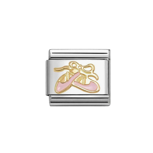 NOMINATION Classic Gold & Pink Ballet Shoes Charm - Charms - Nomination - Bumbletree