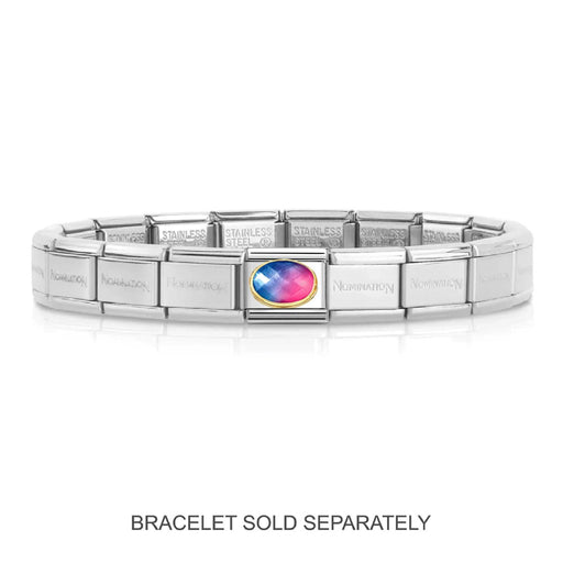 NOMINATION Classic Gold Light Blue & Red Faceted Stone Charm - Charms - Nomination - Bumbletree