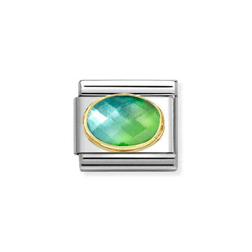 NOMINATION Classic Gold Blue & Green Faceted Stone Charm - Charms - Nomination - Bumbletree