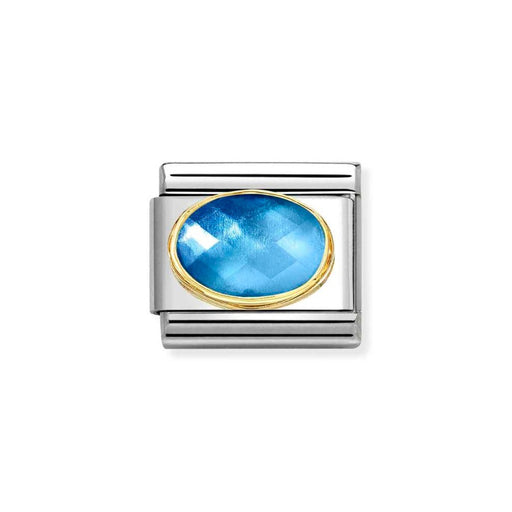 NOMINATION Classic Gold Multi Blue Faceted Stone Charm - Charms - Nomination - Bumbletree