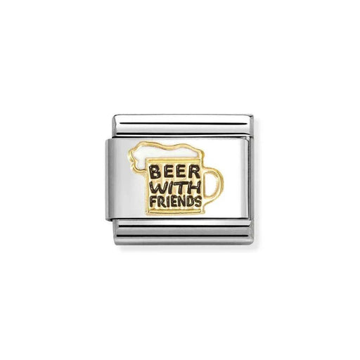 NOMINATION Classic Gold Beer with Friends Charm - Charms - Nomination - Bumbletree