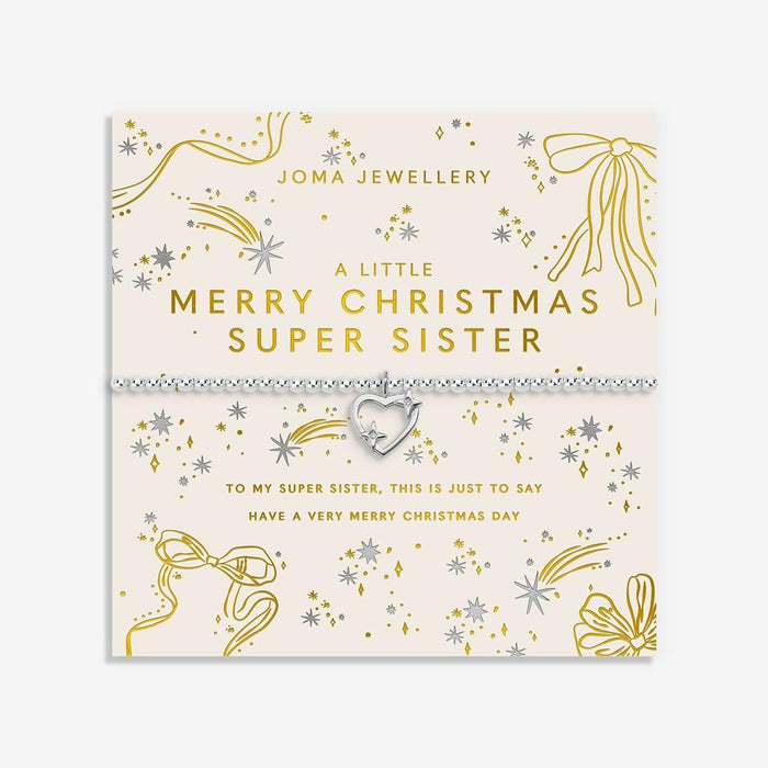 Joma Jewellery Christmas A Little 'Merry Christmas Super Sister' Bracelet