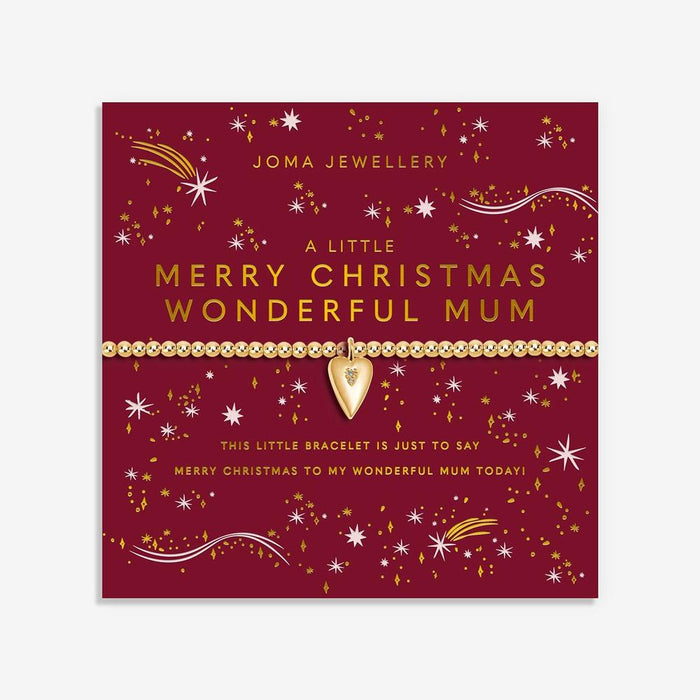 Joma Jewellery Christmas Gold A Little 'Merry Christmas Wonderful Mum' Bracelet