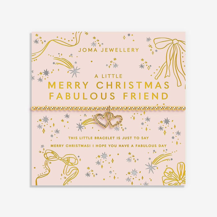 Joma Jewellery Christmas Gold A Little 'Merry Christmas Fabulous Friend' Bracelet