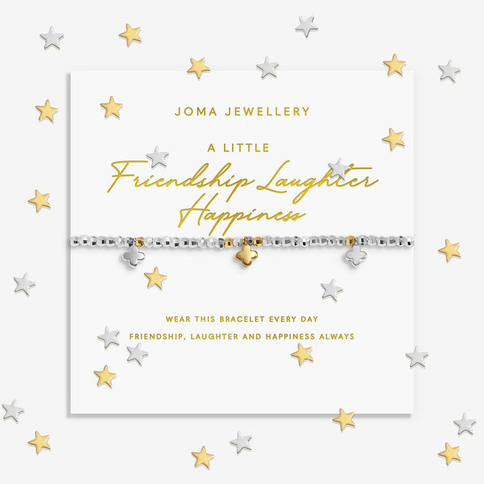 Joma Jewellery Sparkle Confetti A Little 'Friendship, Laughter, Happiness' Bracelet