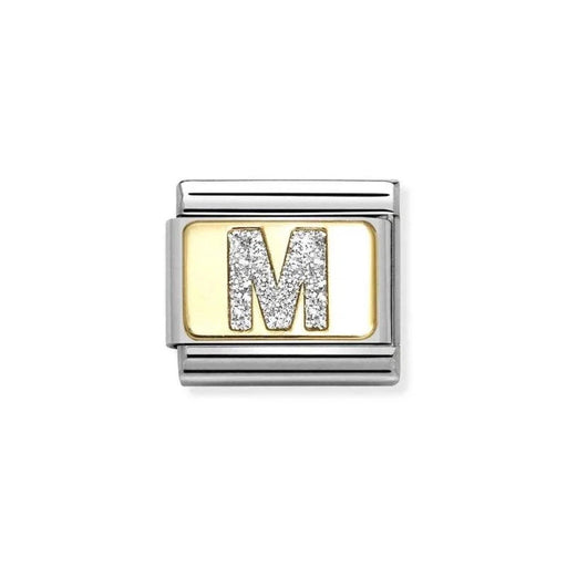 NOMINATION Classic Gold & Silver Glitter Letter M Charm - Charms - Nomination - Bumbletree