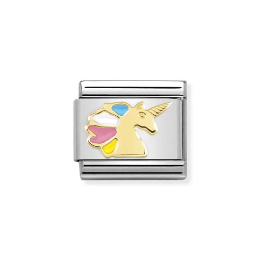 NOMINATION Classic Gold Multicoloured Unicorn Charm - Charms - Nomination - Bumbletree