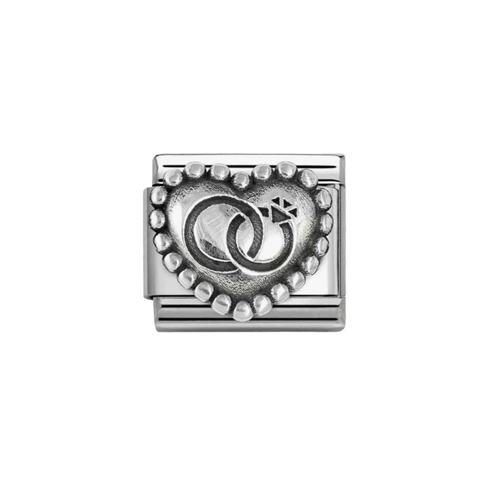 NOMINATION Classic Silver Wedding Rings Beaded Heart Charm - Charms - Nomination - Bumbletree
