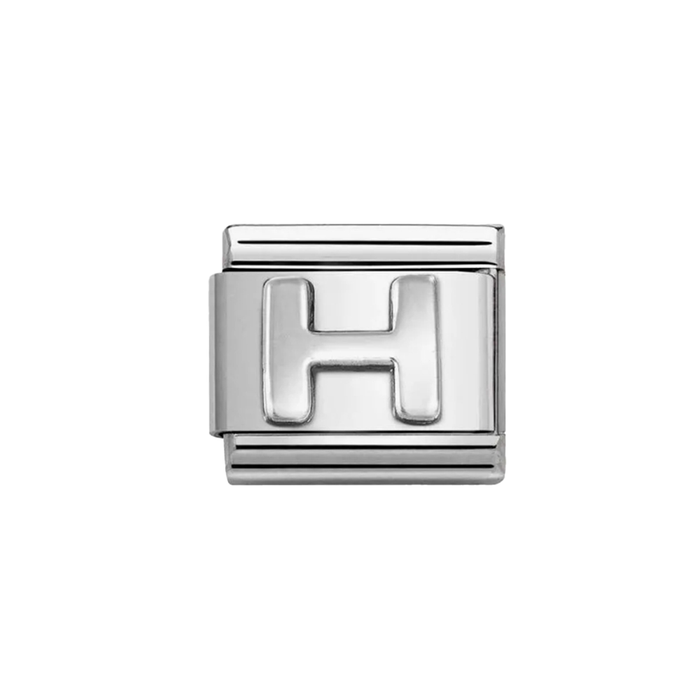 NOMINATION Classic Silver Letter H Charm - Charms - Nomination - Bumbletree