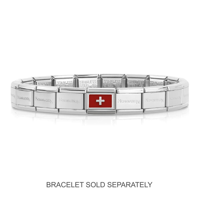 NOMINATION Classic Silver Switzerland Flag Charm - Charms - Nomination - Bumbletree