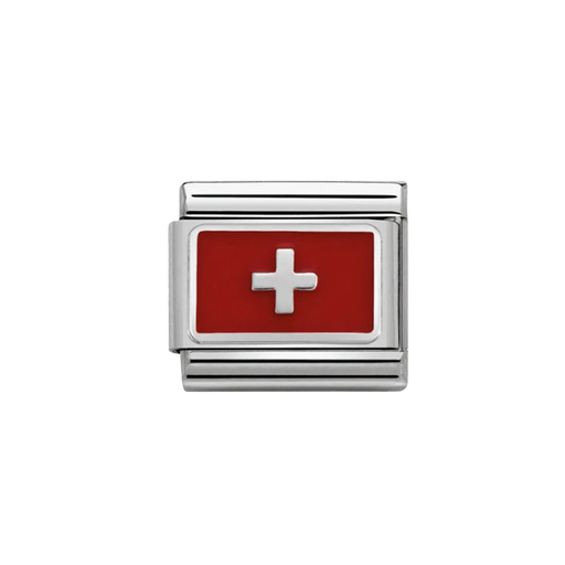 NOMINATION Classic Silver Switzerland Flag Charm - Charms - Nomination - Bumbletree