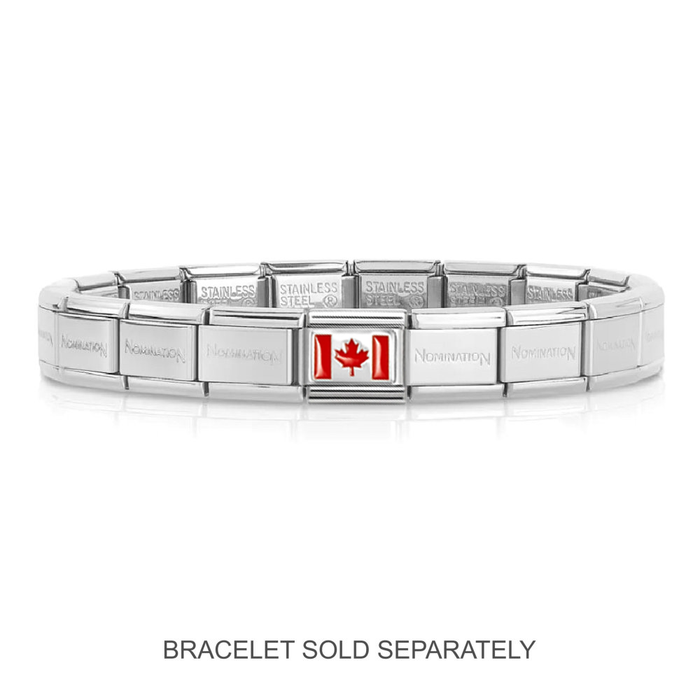 NOMINATION Classic Silver Canada Flag Charm - Charms - Nomination - Bumbletree