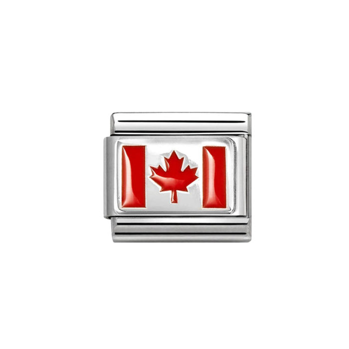NOMINATION Classic Silver Canada Flag Charm - Charms - Nomination - Bumbletree