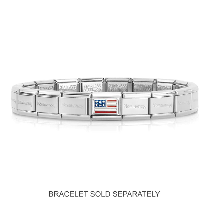 NOMINATION Classic Silver USA Flag Charm