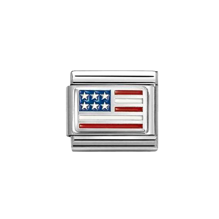 NOMINATION Classic Silver USA Flag Charm