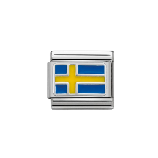 NOMINATION Classic Silver Sweden Flag Charm - Charms - Nomination - Bumbletree