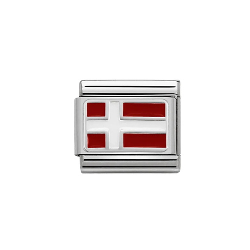 NOMINATION Classic Silver Denmark Flag Charm - Charms - Nomination - Bumbletree