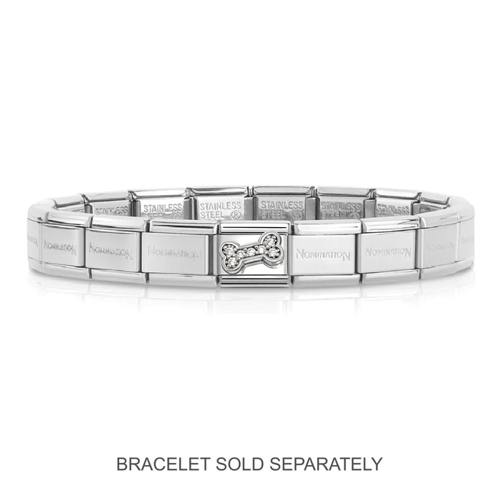 NOMINATION Classic Silver White CZ Bone Charm