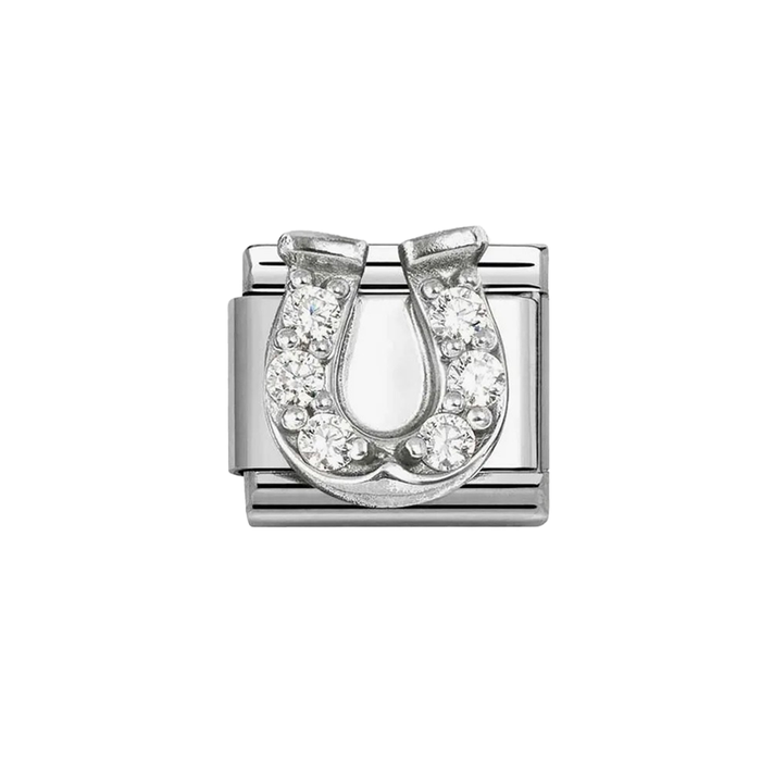 NOMINATION Classic Silver CZ Horseshoe Charm - Charms - Nomination - Bumbletree