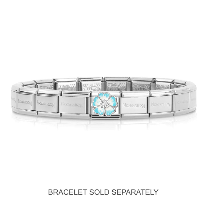 NOMINATION Classic Silver Blue Faded CZ Flower Charm