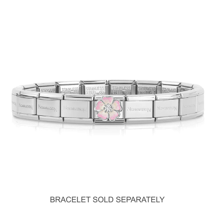 NOMINATION Classic Silver Pink Faded CZ Flower Charm - Charms - Nomination - Bumbletree