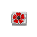 NOMINATION Classic Silver Red & Black CZ Poppy Flower Charm - Charms - Nomination - Bumbletree