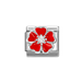 NOMINATION Classic Silver Red & White CZ Poppy Flower Charm - Charms - Nomination - Bumbletree