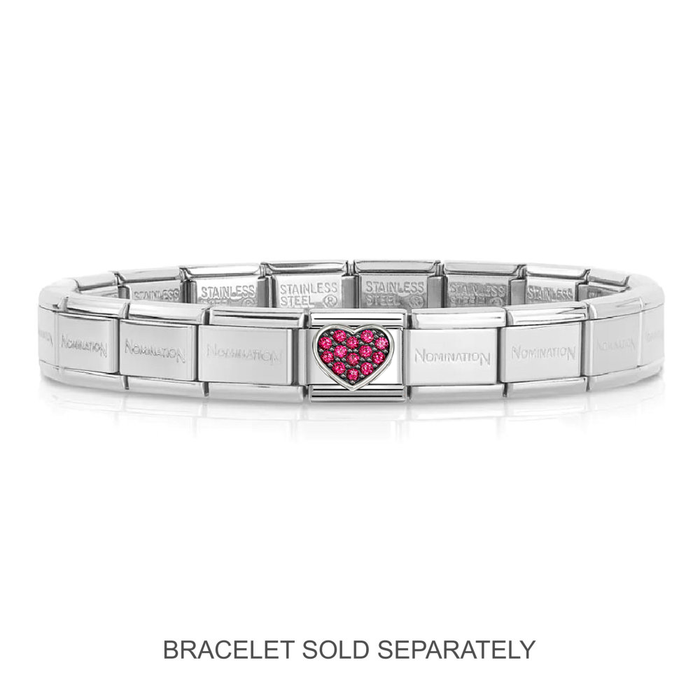 NOMINATION Classic Silver Red CZ Heart Charm