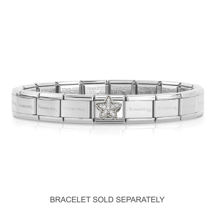 NOMINATION Classic Silver White CZ Star Charm