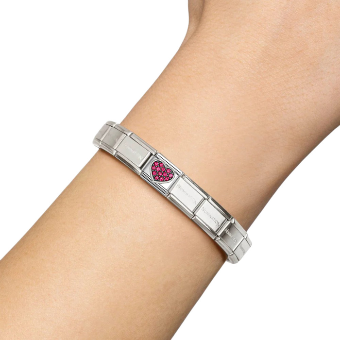 NOMINATION Classic Silver Red CZ Heart Charm