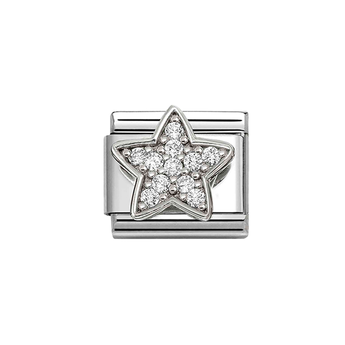 NOMINATION Classic Silver White CZ Star Charm