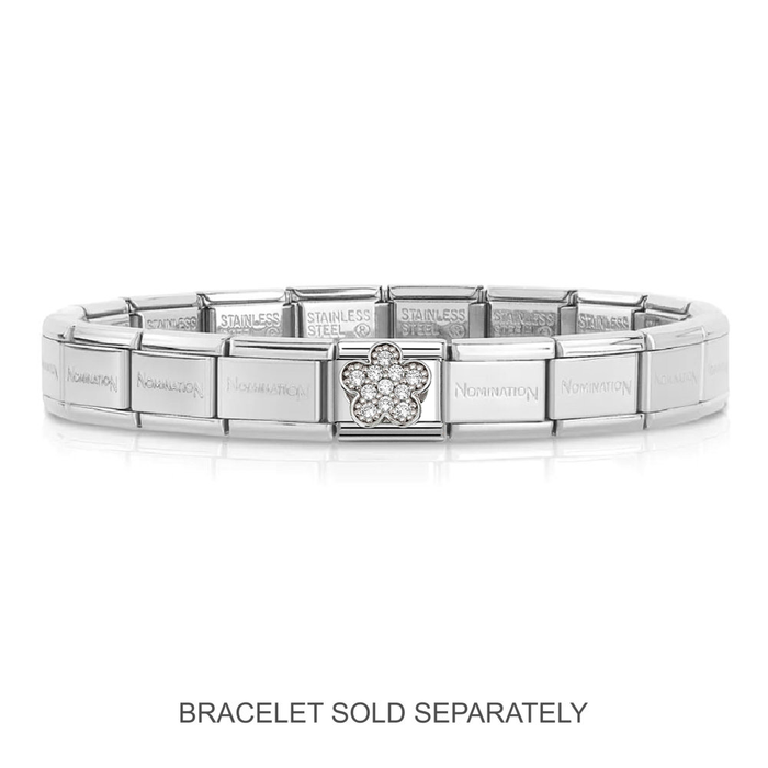 NOMINATION Classic Silver CZ Flower Charm