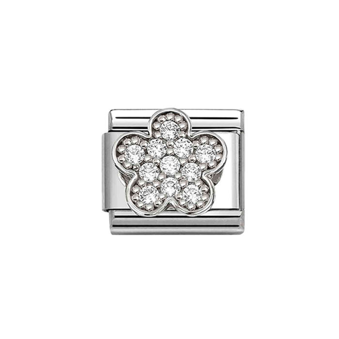 NOMINATION Classic Silver CZ Flower Charm