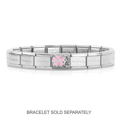 NOMINATION Classic Silver & Pink CZ Flower Array Charm - Charms - Nomination - Bumbletree