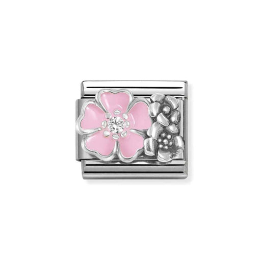NOMINATION Classic Silver & Pink CZ Flower Array Charm - Charms - Nomination - Bumbletree