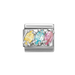 NOMINATION Classic Silver & Multicoloured CZ Trilogy Charm - Charms - Nomination - Bumbletree