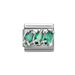 NOMINATION Classic Silver & Green CZ Trilogy Charm - Charms - Nomination - Bumbletree