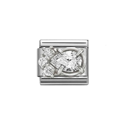 NOMINATION Classic Silver & White CZ Drop Charm - Charms - Nomination - Bumbletree