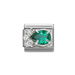 NOMINATION Classic Silver & Green CZ Drop Charm - Charms - Nomination - Bumbletree