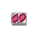 NOMINATION Classic Silver & Red CZ Double Drop Charm - Charms - Nomination - Bumbletree